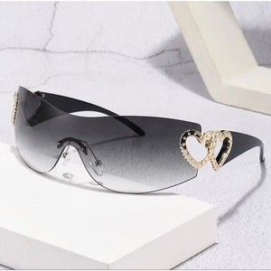 Y2K Wrap Around Fashion Sunglasses For Women Men One-piece Gradient Lens Glasses